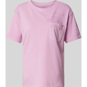 Różowy t-shirt Jake*s z okrągłym dekoltem z krótkim rękawem w stylu casual