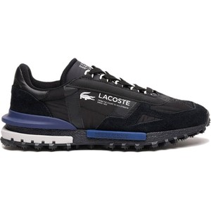 Czarne buty sportowe Lacoste sznurowane w sportowym stylu