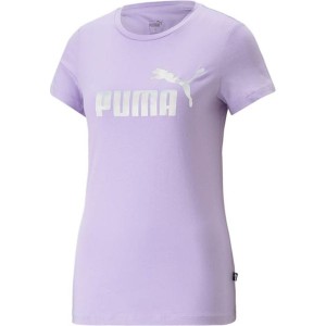 Fioletowy t-shirt Puma z okrągłym dekoltem