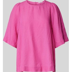 Różowa bluzka Seidensticker w stylu casual z krótkim rękawem