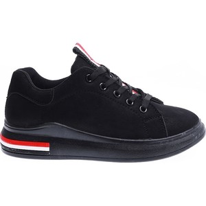 Czarne buty sportowe Pantofelek24.pl z zamszu