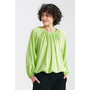 Zielona bluzka Nife z okrągłym dekoltem