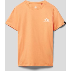 Pomarańczowa koszulka dziecięca Alpha Industries dla chłopców z krótkim rękawem z bawełny