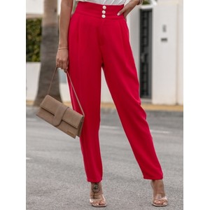 Czerwone spodnie Lisa Mayo w stylu casual