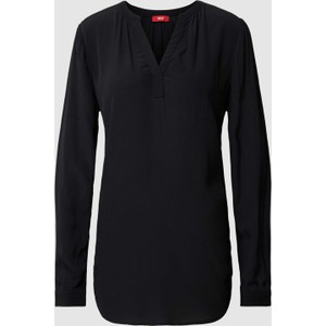 Czarna bluzka Esprit z długim rękawem z dekoltem w kształcie litery v