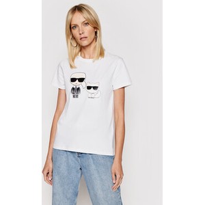 T-shirt Karl Lagerfeld z bawełny w młodzieżowym stylu z krótkim rękawem
