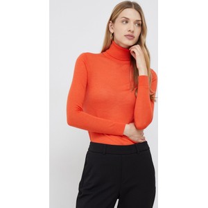 Pomarańczowy sweter Calvin Klein z wełny
