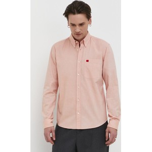 Różowa koszula Hugo Boss z bawełny