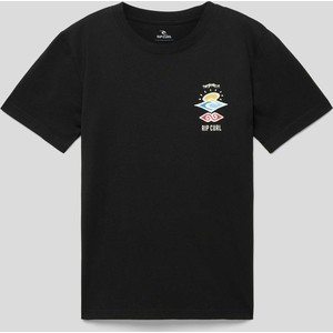 Czarna koszulka dziecięca Rip Curl z bawełny