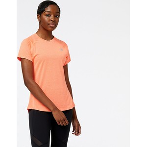 Pomarańczowy t-shirt New Balance z okrągłym dekoltem