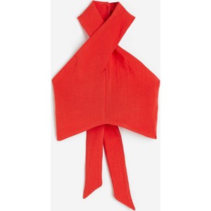 Czerwona bluzka H & M z dekoltem w kształcie litery v