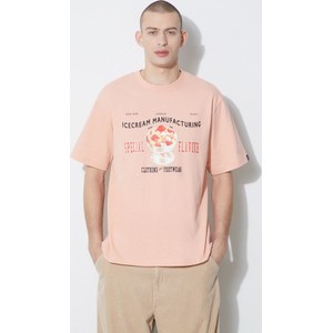 Różowy t-shirt Icecream w młodzieżowym stylu z bawełny