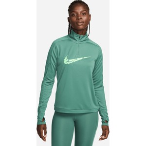 Zielona bluzka Nike z długim rękawem z okrągłym dekoltem