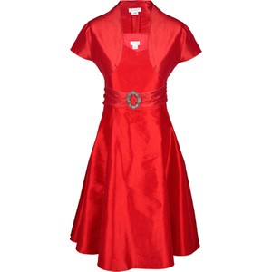 Sukienka Fokus rozkloszowana z tiulu z krótkim rękawem