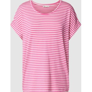 Różowy t-shirt Only z okrągłym dekoltem w stylu casual z krótkim rękawem