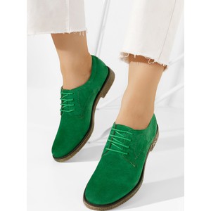 Zielone buty sportowe Zapatos w sportowym stylu z płaską podeszwą sznurowane