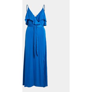 Niebieska sukienka Vila na ramiączkach z dekoltem w kształcie litery v