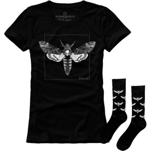 Czarny t-shirt Underworld z nadrukiem z krótkim rękawem
