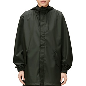 Czarna kurtka Rains w stylu klasycznym wiatrówki z kapturem