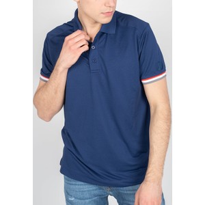Niebieska koszulka polo ubierzsie.com z krótkim rękawem w stylu casual