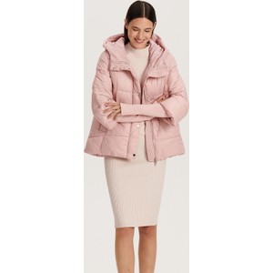 Różowa kurtka Reserved długa w stylu casual