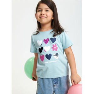 Niebieska bluzka dziecięca Sinsay dla dziewczynek z krótkim rękawem