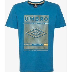 Niebieski t-shirt Umbro w młodzieżowym stylu z krótkim rękawem