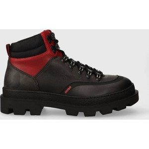 Czarne buty trekkingowe Hugo Boss sznurowane