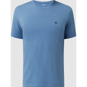 Niebieski t-shirt Fynch Hatton w stylu casual z krótkim rękawem z bawełny