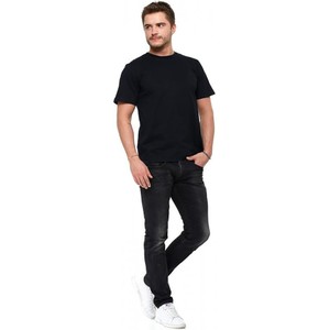 Czarny t-shirt Moraj z bawełny z krótkim rękawem w stylu casual