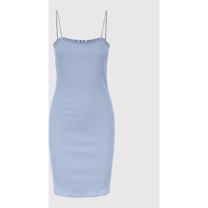 Niebieska sukienka Pieces mini w stylu casual dopasowana