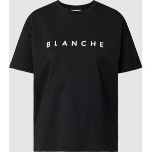 Czarna bluzka Blanche z okrągłym dekoltem w młodzieżowym stylu z krótkim rękawem