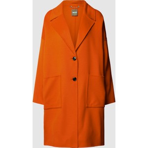 Pomarańczowy płaszcz Hugo Boss z bawełny oversize