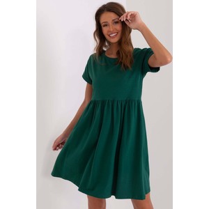 Zielona sukienka 5.10.15 w stylu casual z okrągłym dekoltem z krótkim rękawem
