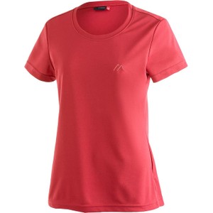 Czerwona bluzka Maier Sports z okrągłym dekoltem w sportowym stylu z krótkim rękawem