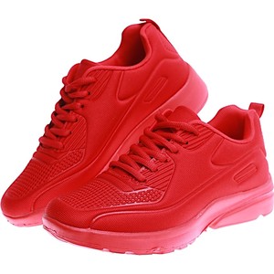 Czerwone buty sportowe Pantofelek24 w sportowym stylu sznurowane