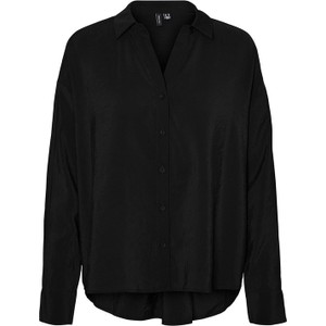 Czarna bluzka Vero Moda z długim rękawem z dekoltem w kształcie litery v w stylu casual