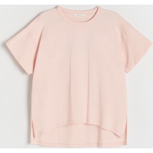 Różowa bluzka dziecięca Reserved z krótkim rękawem