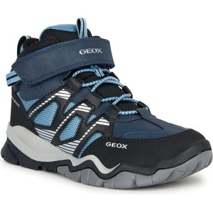 Granatowe buty trekkingowe dziecięce Geox na rzepy