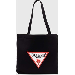 Czarna torebka Guess w wakacyjnym stylu duża na ramię