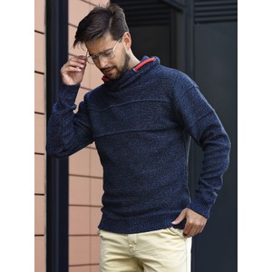 Granatowy sweter M. Lasota ze stójką