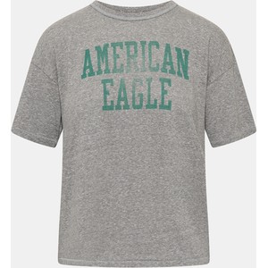 T-shirt American Eagle w młodzieżowym stylu z okrągłym dekoltem