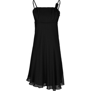 Czarna sukienka Fokus midi bez rękawów trapezowa
