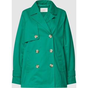 Zielona kurtka S.Oliver z bawełny krótka w stylu casual