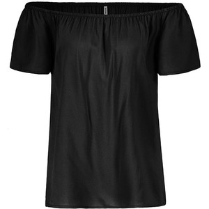 Czarna bluzka Fresh Made z krótkim rękawem z okrągłym dekoltem w stylu casual