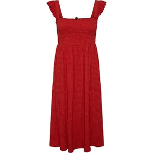 Czerwona sukienka Pieces z dekoltem w kształcie litery v mini na ramiączkach