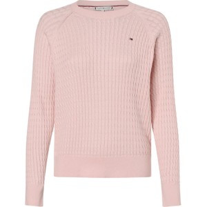 Różowy sweter Tommy Hilfiger z bawełny