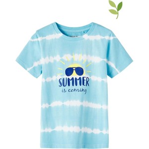 Niebieska koszulka dziecięca Name it z bawełny