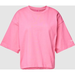 Różowa bluzka Thejoggconcept z bawełny z okrągłym dekoltem w stylu casual