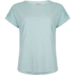 Miętowy t-shirt Roadsign z okrągłym dekoltem z bawełny